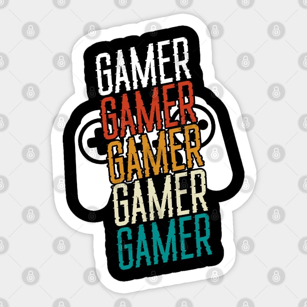 Vintage Retro Gamer Gift T-shirt - Video Gamer Birthday Sticker by RRADesign